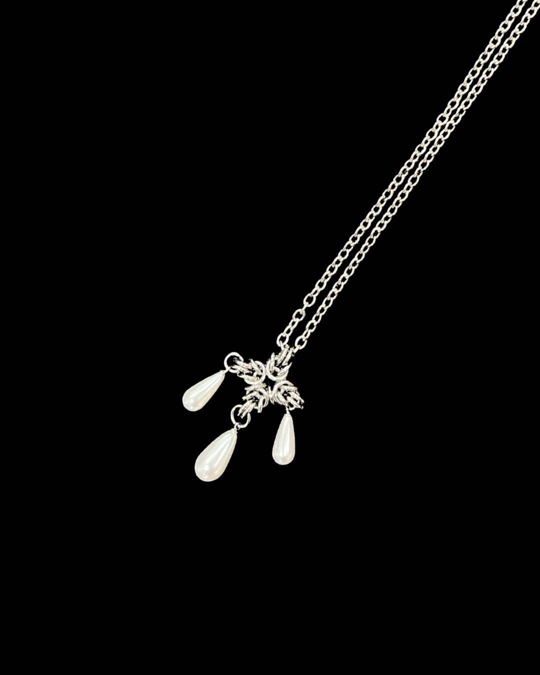 Pearl Mini Cross Pendant Necklace