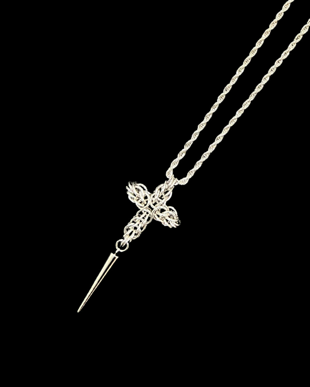 Spiked Cross Pendant Necklace
